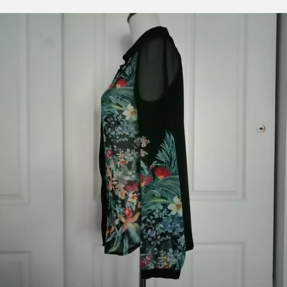 Bardot button up sheer long sleeve shirt size 8 - Picture 2 of 4